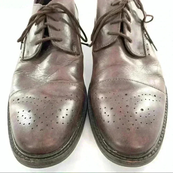 Alfani Paul mens Oxfords 10.5 chocolate Brown leather brogue wingtip cap toe main image 12